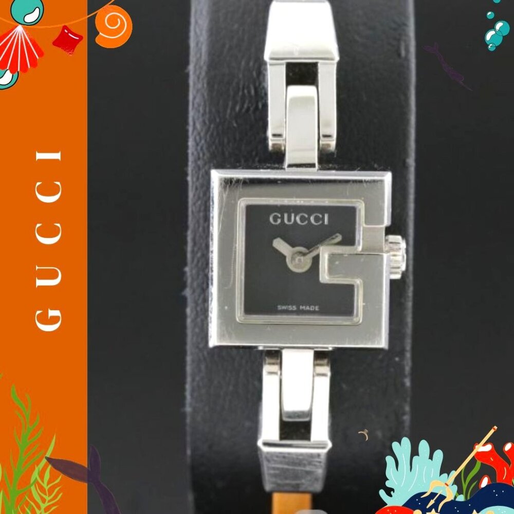 Gucci “G” Black Dial 14mm Stainless Steel Quartz Watch – Model 102